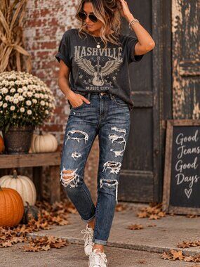 American Eagle Ne(X)t Level Stretch Distressed Ripped Skinny Jeans Size 6